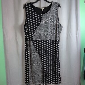 Cato Black‎ and White Asymmetrical Sheath Dress